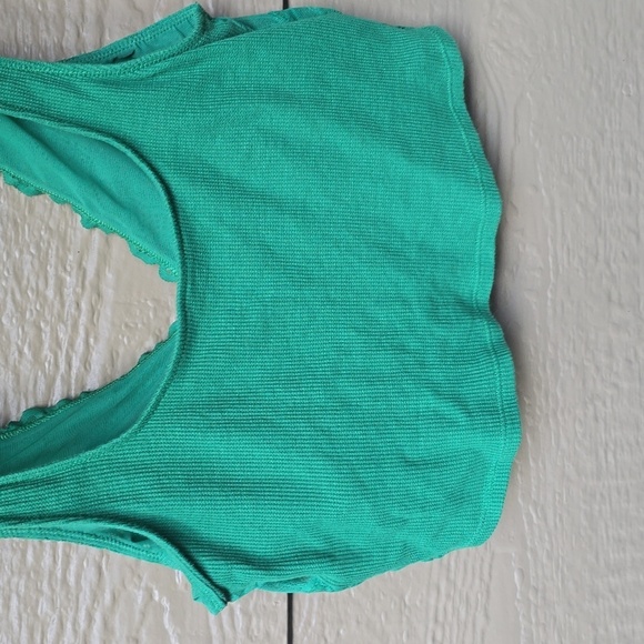 Aerie Kelly Green Lace Longline Cropped Bralette, Large - Picture 4 of 5